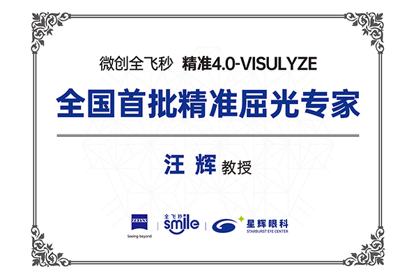 微创全飞秒 精准4.0-VISULYZE 全国首批精准屈光特聘专家